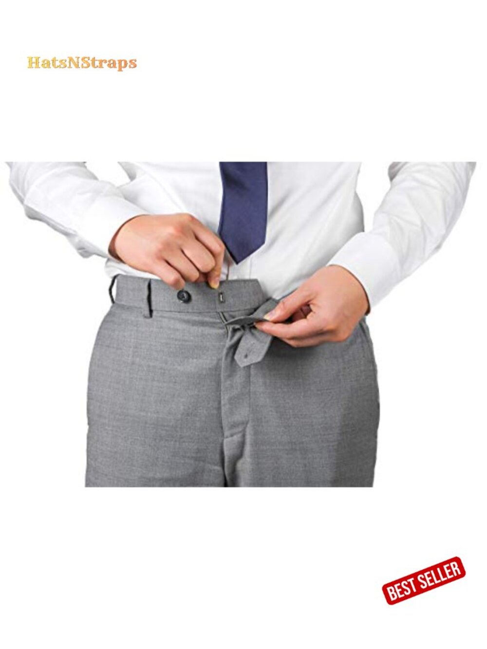 Cotton Waist Extender for Pants, Adjustable 1/2 to 2.5 Inches, 5 Pack, No Sew - Picture 4 of 6